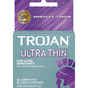 Trojan Ultra Thin Lubricated Condoms - Box of 3
