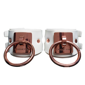 Pleasure Collection Adjustable Handcuffs - White/Rose Gold
