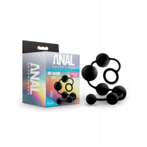 Blush Anal Adventures Platinum Silicone Anal Beads - Large Black