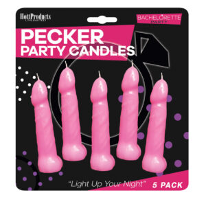 Bachelorette Party Pecker Party Candles - Pink Pack of 5
