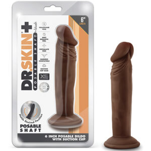 Blush Dr. Skin Plus 6" Posable Dildo - Chocolate