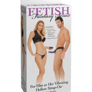 Fetish Fantasy Series for Him or Her Vibrating Hollow Strap-On - Purple