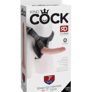 King Cock Strap On Harness w/7" Cock - Flesh
